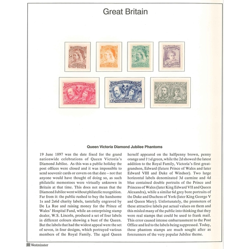 507 - UK Collection; 1840-c.1968 collecton in two albums, from 1840 1d Black (f.u., 4-margin), 1840 2d Blu... 