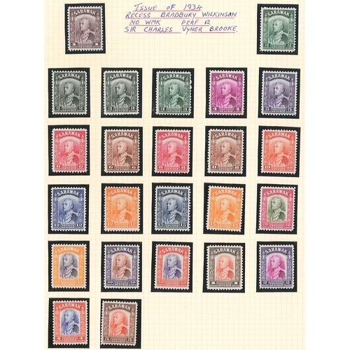 298 - Sarawak; 1869-1959 m. & u. collection in album, with 1869 3c unu., 1875 set (5) unu., 1888-97 od... 