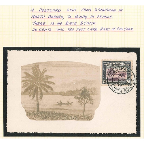 287 - North Borneo; 1900-60 album of covers, mainly commercial, also 4 items of postal stationery. See onl... 