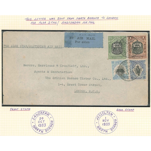 287 - North Borneo; 1900-60 album of covers, mainly commercial, also 4 items of postal stationery. See onl... 