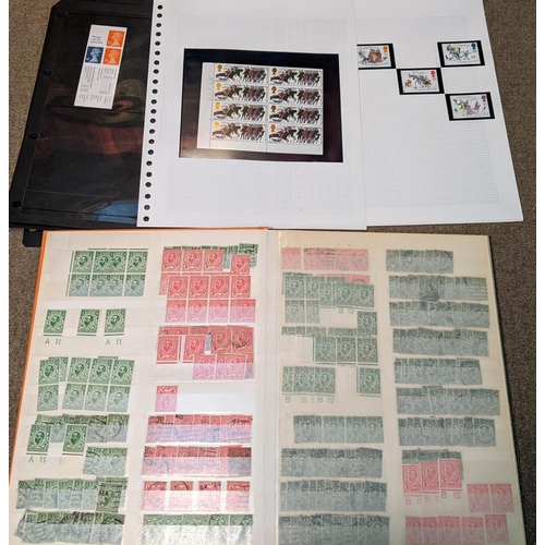 506 - UK Mixed Lot; varied lot with stockbook inc. four KG6 bkt. panes, a good range of m. & u. Downey... 