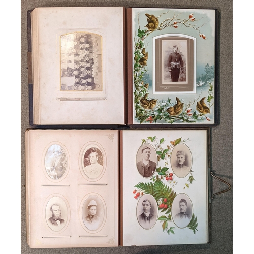 147 - Photographs; two old albums of mainly portrait photographs (Cartes de Visite size and larger). Both ... 