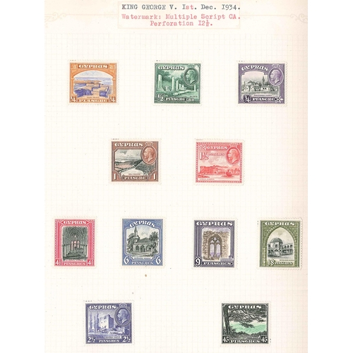 195 - Cyprus; 1881-1946 m. & u. colln. in album, the best being 1934 set (11) m.m., 1938-51 set (missi... 