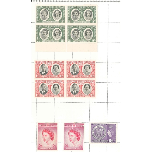 1786 - Southern Rhodesia; 1932-53 m.m./l.m.m. collection on four pages. Cat.£116. (47)... 