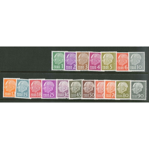 1741 - Saar; 1957-59 range on two stockleaves, with 1957 set (20), 1957 