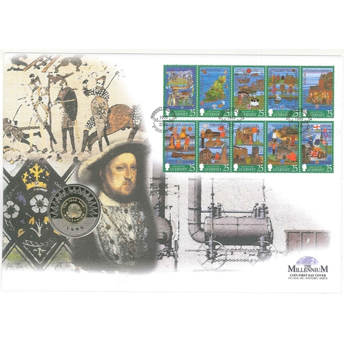 2305 - Guernsey PNCs; 1999 Millennium FDC with 1999 Millennium £5 coin.