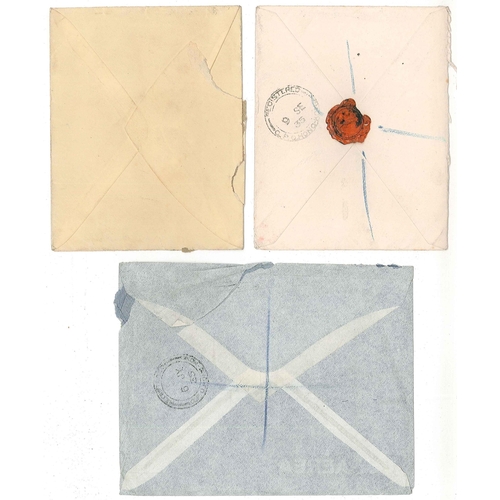 1503 - Hong Kong; 1933-35 three airmail covers to Edinburgh - the 1933 cover torn at top, other two each wi... 