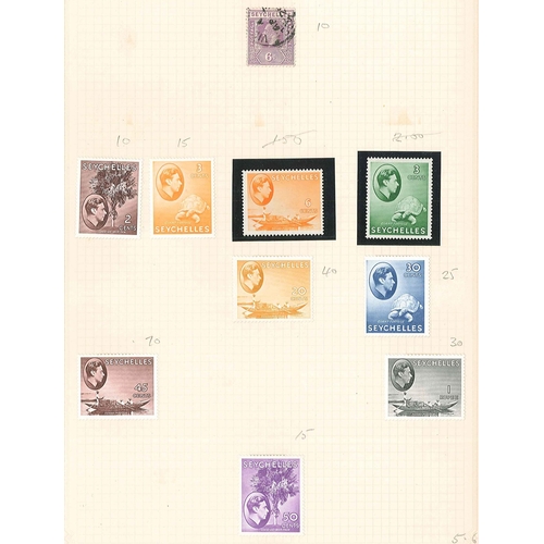 1760 - Seychelles; 1903-57 almost entirely mint (m.m./l.m.m./u.m.) on six pages. Cat.£467 mimimum (73... 