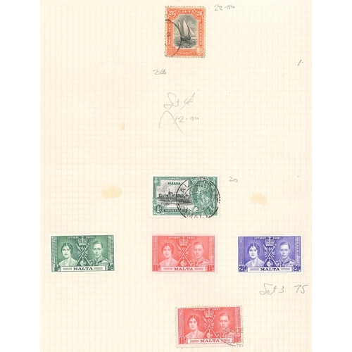 1620 - Malta; 1885-1960 m. & u. on several pages. Cat.£328. (125)