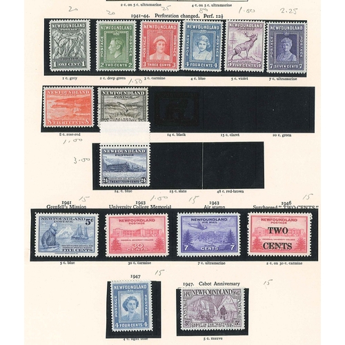 1246 - Canada; Newfoundland; 1887-1947 m. & u. mix on four pages, cat.£150 (excluding a few in ob... 