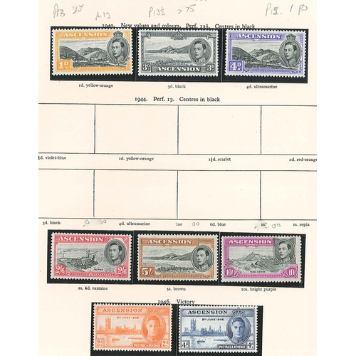 1112 - Ascension; 1938-53 seln. of definitives m.m./l.m.m. inc. 1d black & green Green Mountain, 3d bla... 