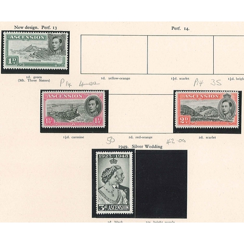 1112 - Ascension; 1938-53 seln. of definitives m.m./l.m.m. inc. 1d black & green Green Mountain, 3d bla... 