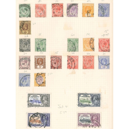 1608 - Malaya; Straits Settlements; 1867-1941 mainly used range on four pages, with highest catalogue in a ... 