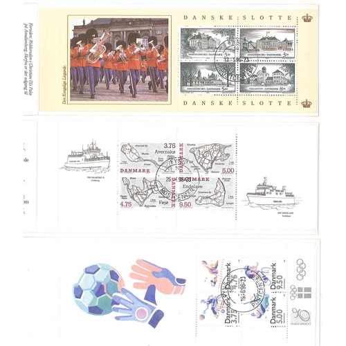 1322 - Denmark; Booklets; 1994 Palaces (42kr), 1995 Small Islands (46kr), 1996 Sport (46kr) booklets, all c... 