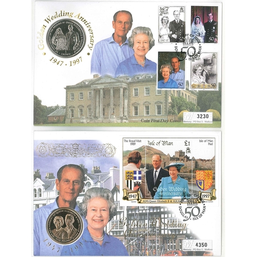 2313 - Isle of Man PNCs; 1997 Spitfire FDC with matching crown coin.