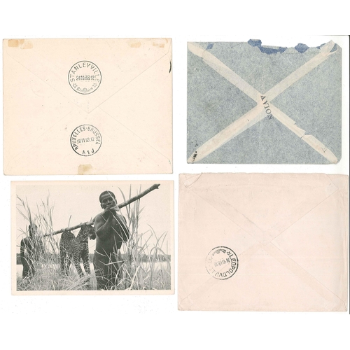 1192 - Belgian Congo; 1936-60 seln. of nine covers and cards, all but one airmail.