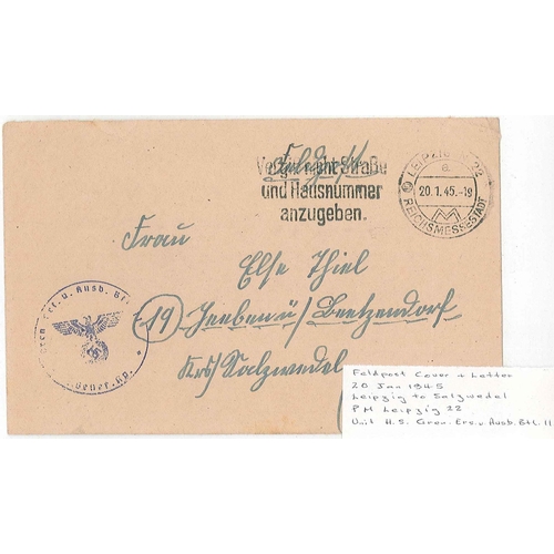 1425 - Germany; 1945 (20 Jan.) Feldpost cover from Leipzig, with letter.