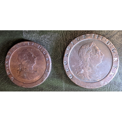 1034 - Coins; UK; 1797 cartwheel 1d and 2d G/F.