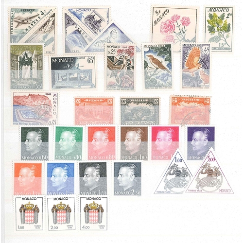 276 - Monaco; 1923-80 m.m./u.m. and used range on stockleaves, all-different. Cat.£228 a few years a... 