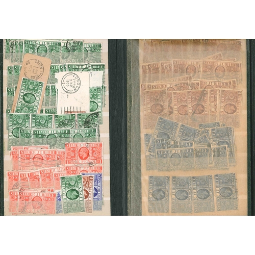 513 - UK Mixed Lots; 1840-1950 small but well-filled old stockbook from two penny blacks (1-margin and 2-m... 