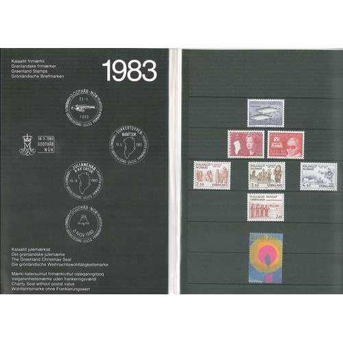 1485 - Greenland; 1983 year pack with 7 stamps u.m., and Christmas seal.