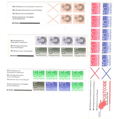 1653 - Netherlands; Booklets; 1982 3g bkt. (SB89, £2½), 1982 3g bkt. (SB88, £2½), 1986 3g bkt. (SB94, £2½),... 