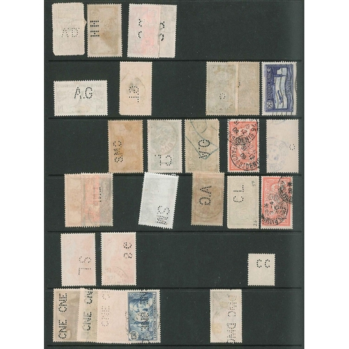 161 - France; Perfins; extensive collection in stockalbum - mainly pre-1950 and quite mixed (some poorer q... 