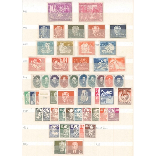 175 - Germany; Allied Occupation; Soviet Zone and East Germany; 1948-53 range of m.m. on stockleaf inc. 19... 