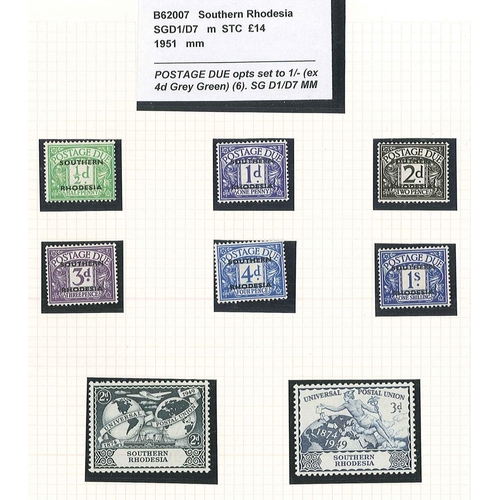 239 - Southern Rhodesia; 1924-64 m. & u. on pages with 1924-29 m.m. odds to 1/6, 1931-37 m.m. odds to ... 