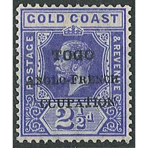 260 - Togo; British-French Occupation; 1915 Accra opt. 2½d with variety 