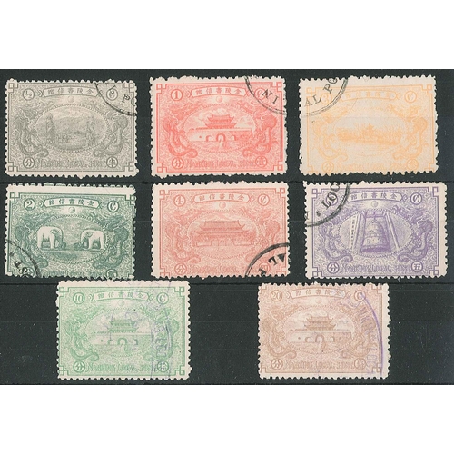 138 - China; Municipal Posts; Nanking; 1896 original set (8) used. Values to 5c all have thins to some ext... 