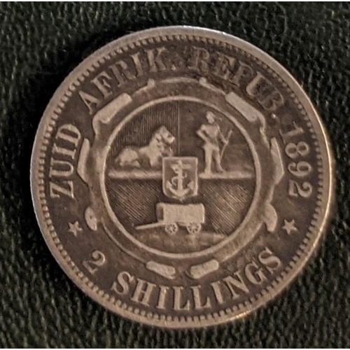 1218 - Coins; South African Republic; 1892 two shillings which has been lightly 