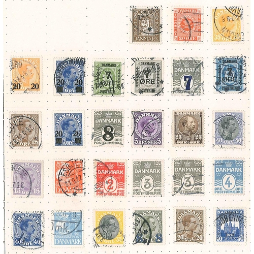 147 - Denmark; 1851-c.1930 small mainly used seln. on two pages inc. 1851 4rbs f.u., 1854-59 16s f.u., 192... 