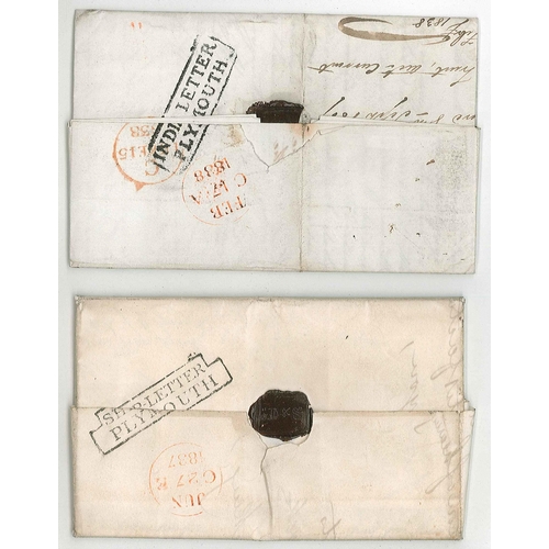 235 - Singapore; 1837-38 two entires Singapore to Edinburgh, both letters signed jointly by William Spotti... 