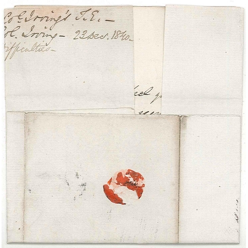 349 - Scottish Postal History; 1840 (23 Dec.) local Edinburgh entire with Penny Black DH plate 5 (4 uneven... 