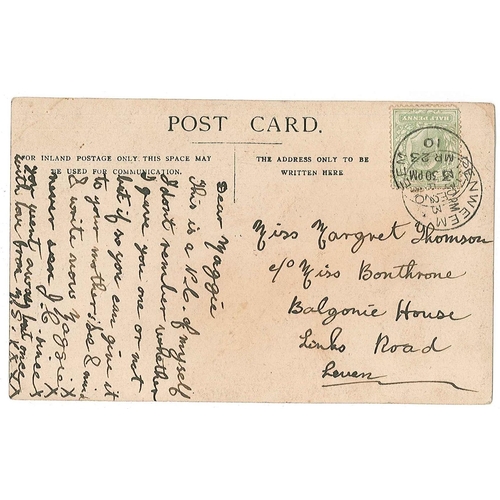 1232 - Postcards; Scotland; faded RP card of cottages, postmarked Pittenweem 1910.