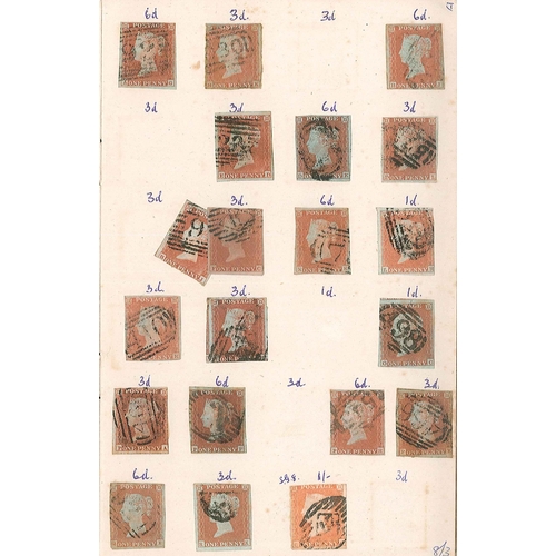 279 - UK; 1841-70 small and old remainder club book of mainly penny reds used, the bulk of these penny sta... 