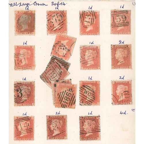 279 - UK; 1841-70 small and old remainder club book of mainly penny reds used, the bulk of these penny sta... 