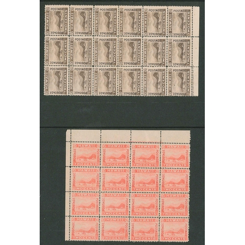 188 - Hawaii; attractive selection of multiples comprising 1893 2c slate-violet (41 in various multiples),... 