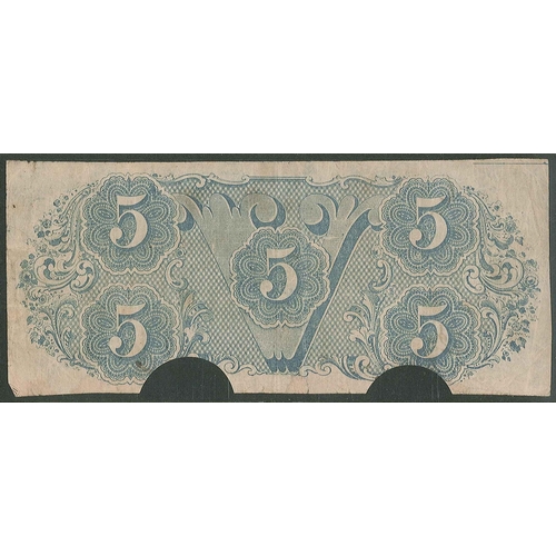 1087 - Banknotes; Confederate States of America; 1863 $5 note, imprint 