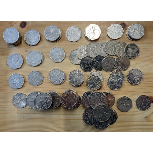 77 - Coins; UK; 1998-2019 bulk lot of 50p coins with special designs - between 1 and 62 each of over 25 d... 