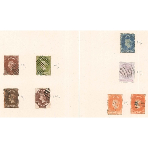 134 - Ceylon; 1861-70 small seln. of Pence issues mainly g./f.u. as four old auction lots (possibly last s... 