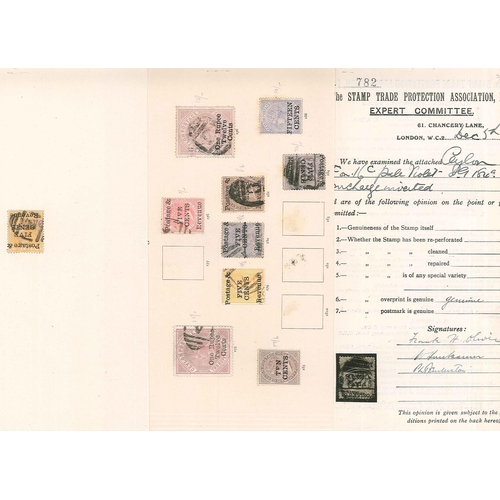 135 - Ceylon; 1883-90 useful selection of six old auction lots. Mainly used including many surcharges. Maj... 