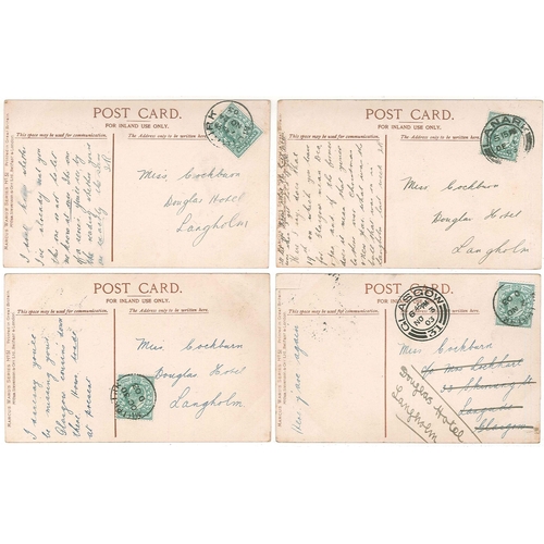 1243 - Postcards; four attractive cards of 