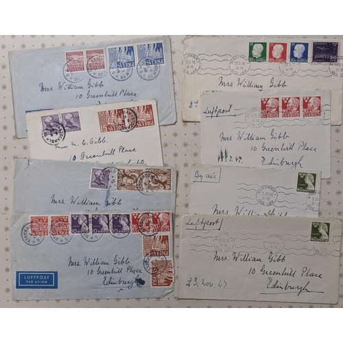 252 - Sweden; 1943-53 bundle of commercial covers (c.58), but with a wide range of stamps (probably sent w... 