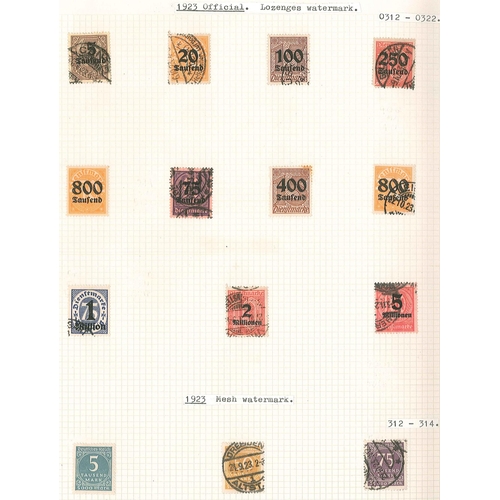 168 - Germany; 1923 Inflation collection on four pages, nearly all used (although cancels cannot be guaran... 