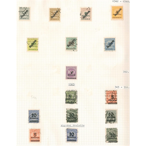 168 - Germany; 1923 Inflation collection on four pages, nearly all used (although cancels cannot be guaran... 