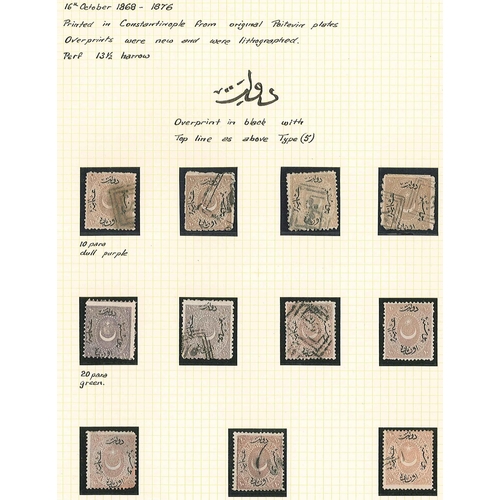 261 - Turkey; 1865-76 fine collection written-up on pages of the Star and Crescent issues. Majority is min... 