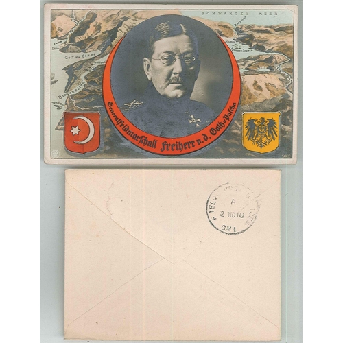 228 - Palestine; 1918 two interesting Field Post Office items, both philatelic; {a} postcard of General Fi... 