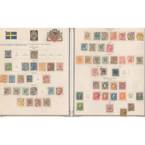 243 - Sweden; 1855-96 small used colln. inc. 1855 6 Sk.Bco. very poor used, 1858 5ö f.u., 9ö poor u., vari... 